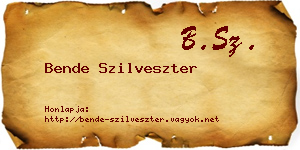 Bende Szilveszter névjegykártya